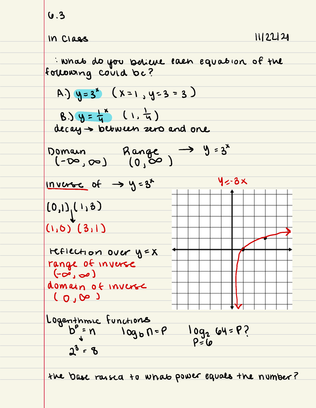 6.3 Logarithmic Functions 6.4 Properties And Applications Of Log ...