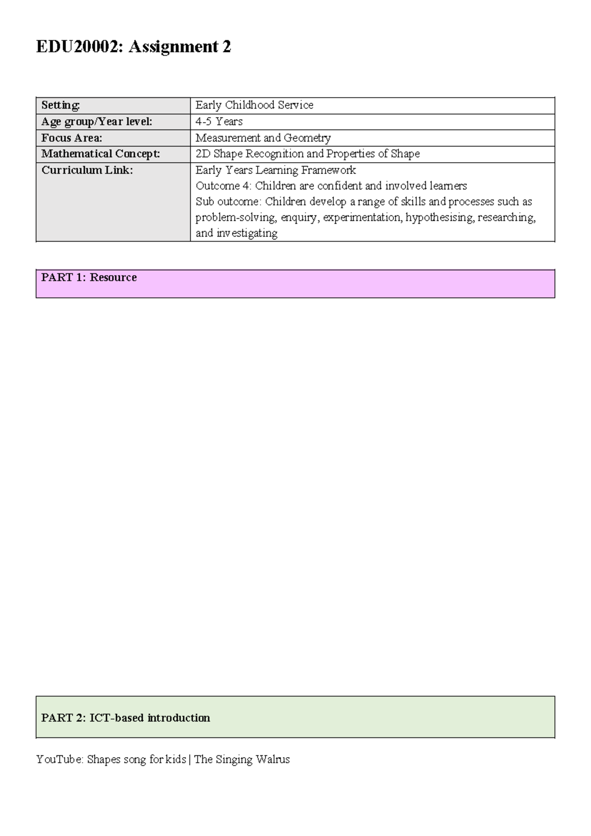 EDU2000 2 Assignment 2 - The geoboard resource aids as an effective ...