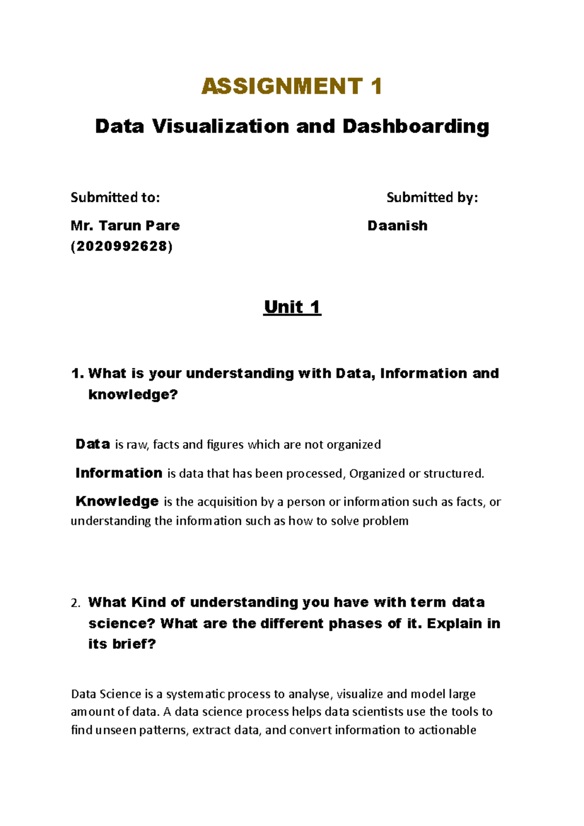 Aassdfh 2628hhhjjj - ASSIGNMENT 1 Data Visualization and Dashboarding ...