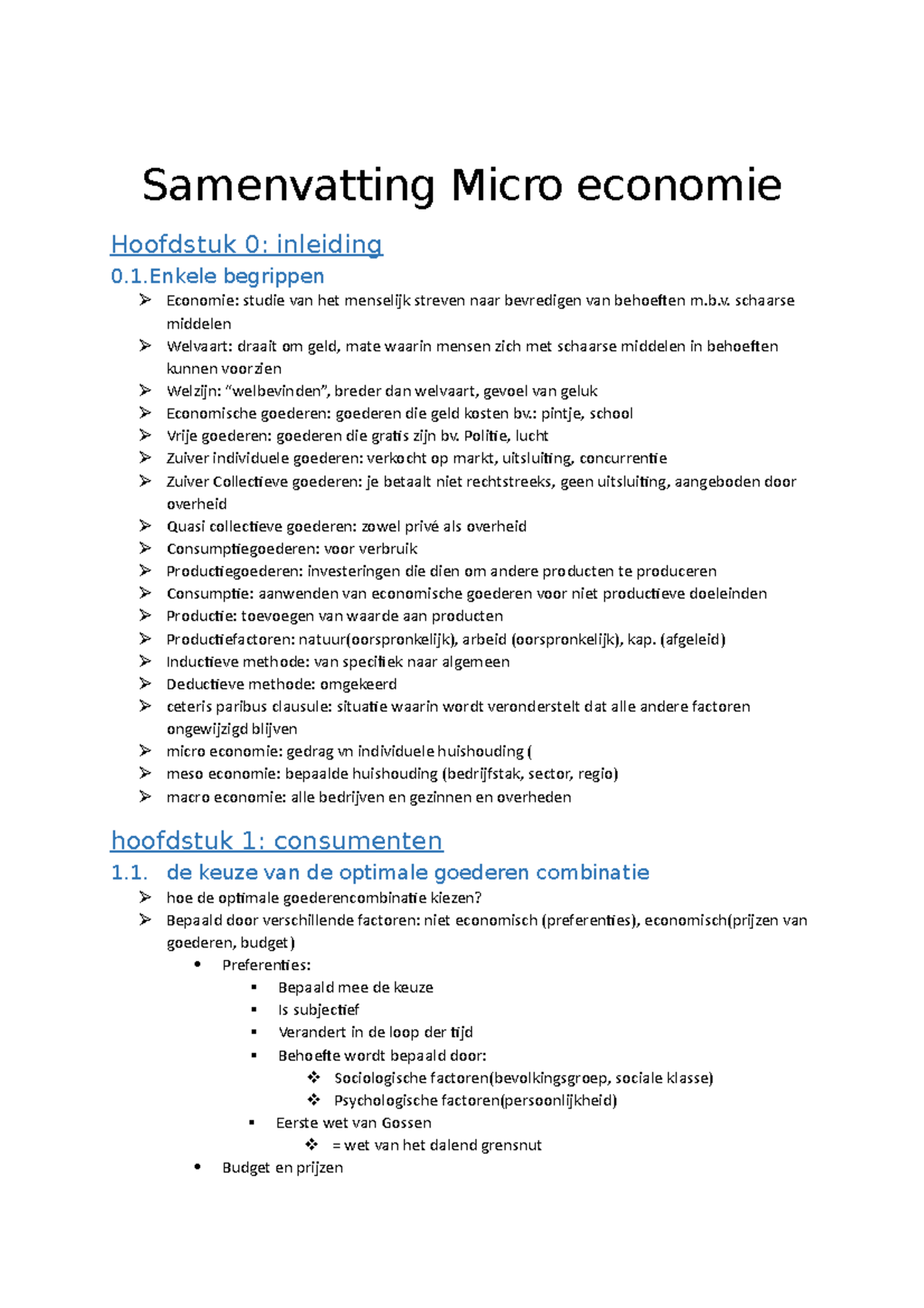 Samenvatting Hoofdstuk 0 En 1 Micro Economie - Samenvatting Micro ...