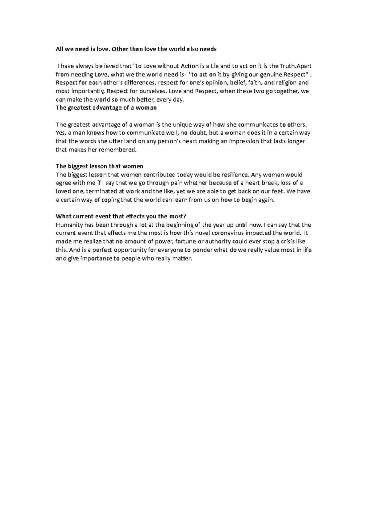 All We Need Is Love übersetzung Deutsch All we need is love - question and answer practice - All we need is