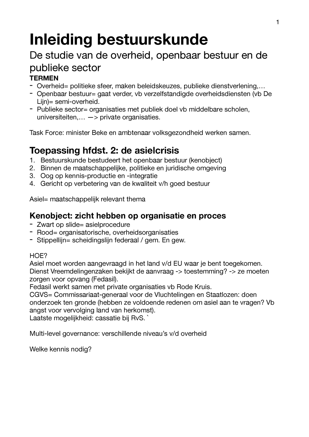 Inleiding Bestuurskunde Nota's - Inleiding Bestuurskunde De Studie Van ...