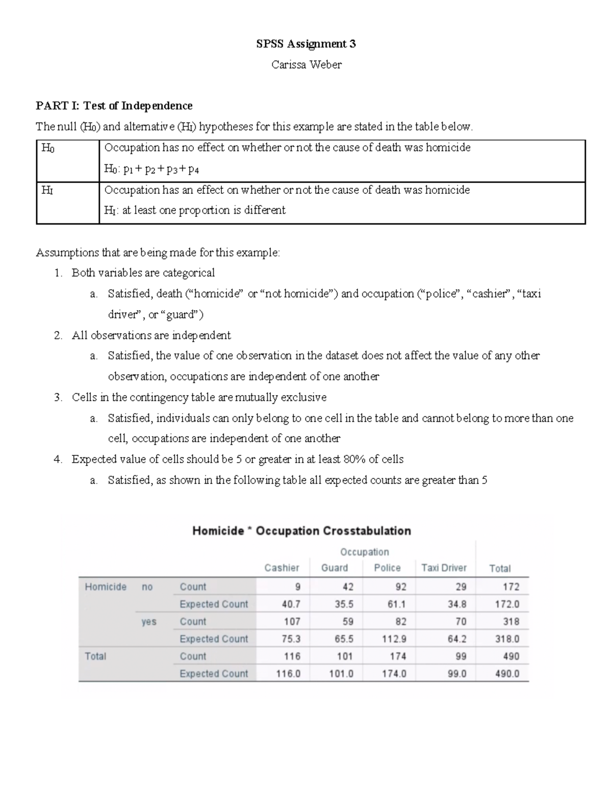 SPSS Assignment 3 - instructor was Dr. Torbidio - SPSS Assignment 3 ...