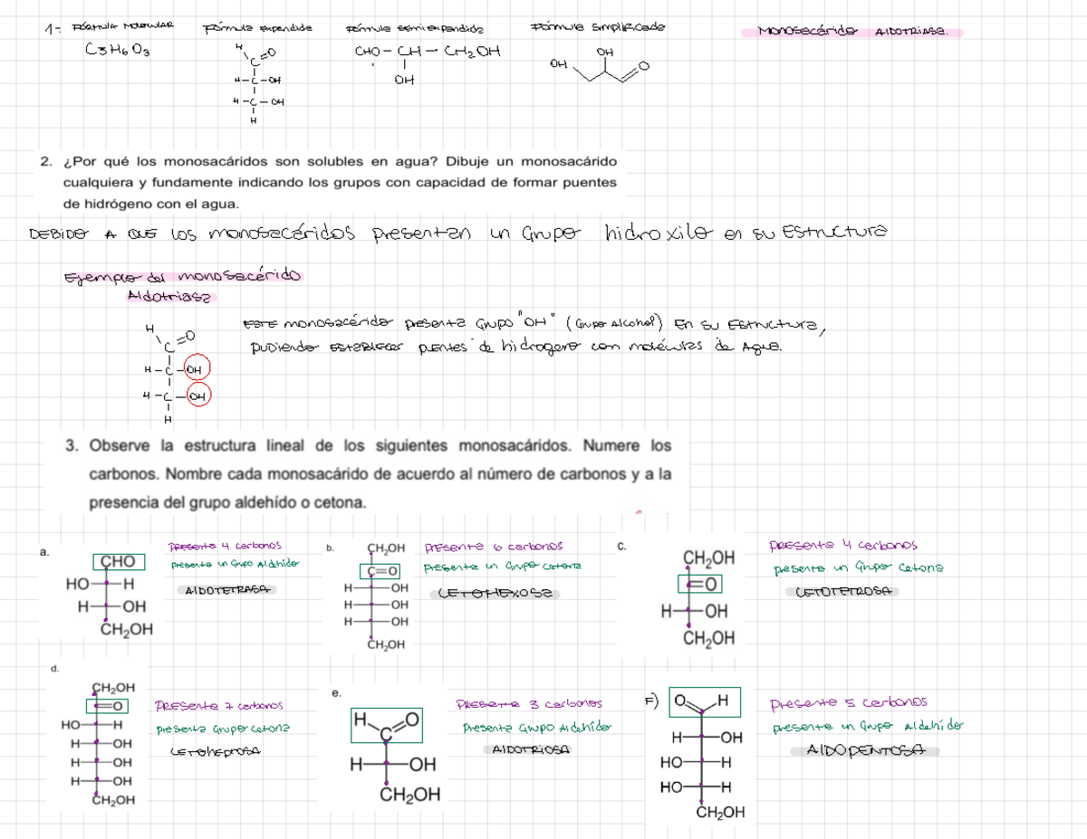 Avance guía macromoléculas - 1 Fórmula Molecular FórmulaI expandida ...