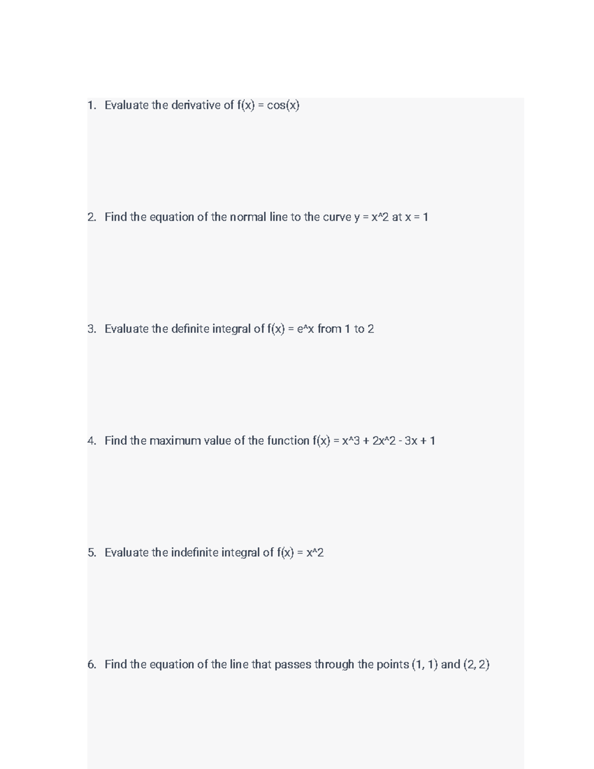 MATH 150 Review Problems 7 Evaluate The Derivative Of F x Cos x math-150-review-problems-7-evaluate-the-derivative-of-f-x-cos-x