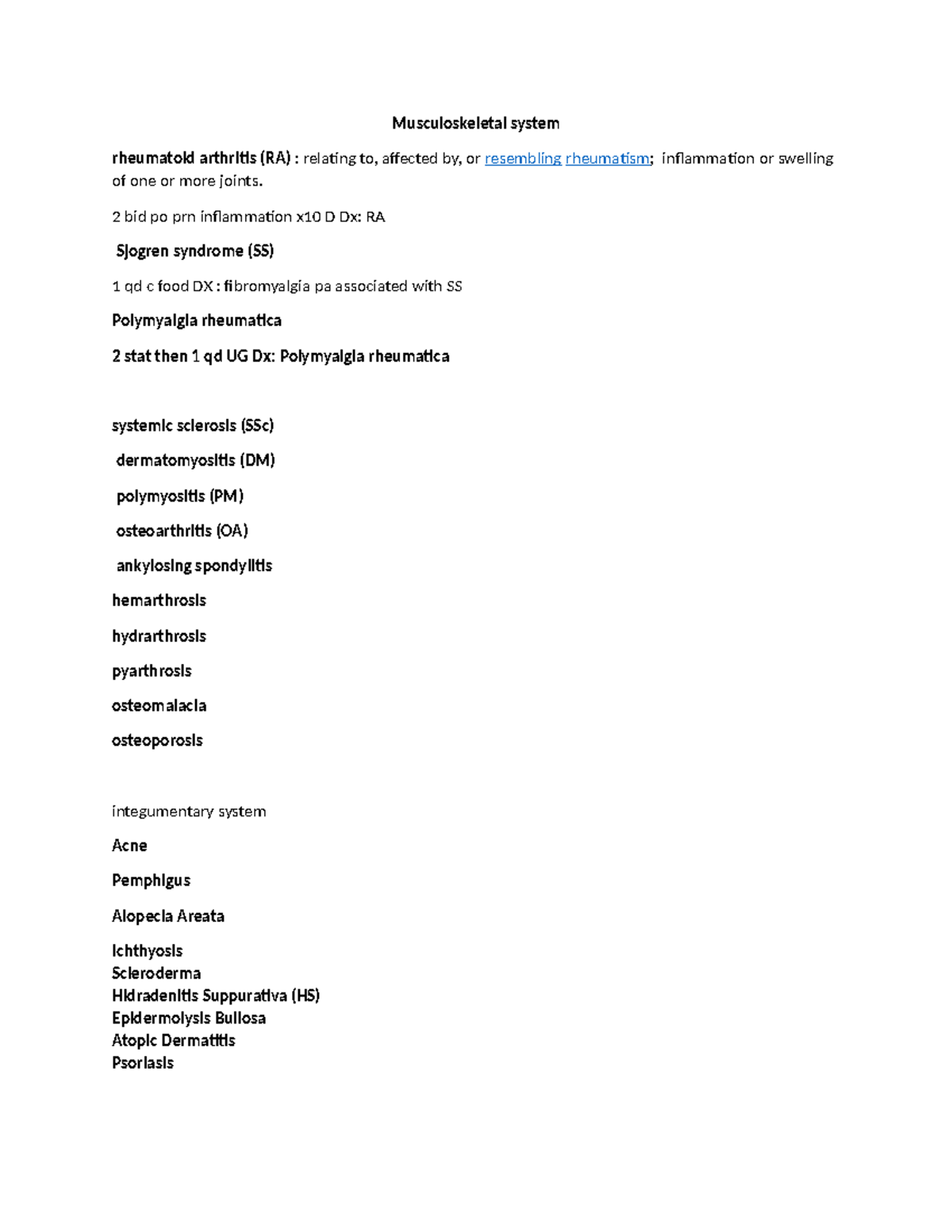 Decoding problems musculoskeletal system rheumatoid arthritis ra