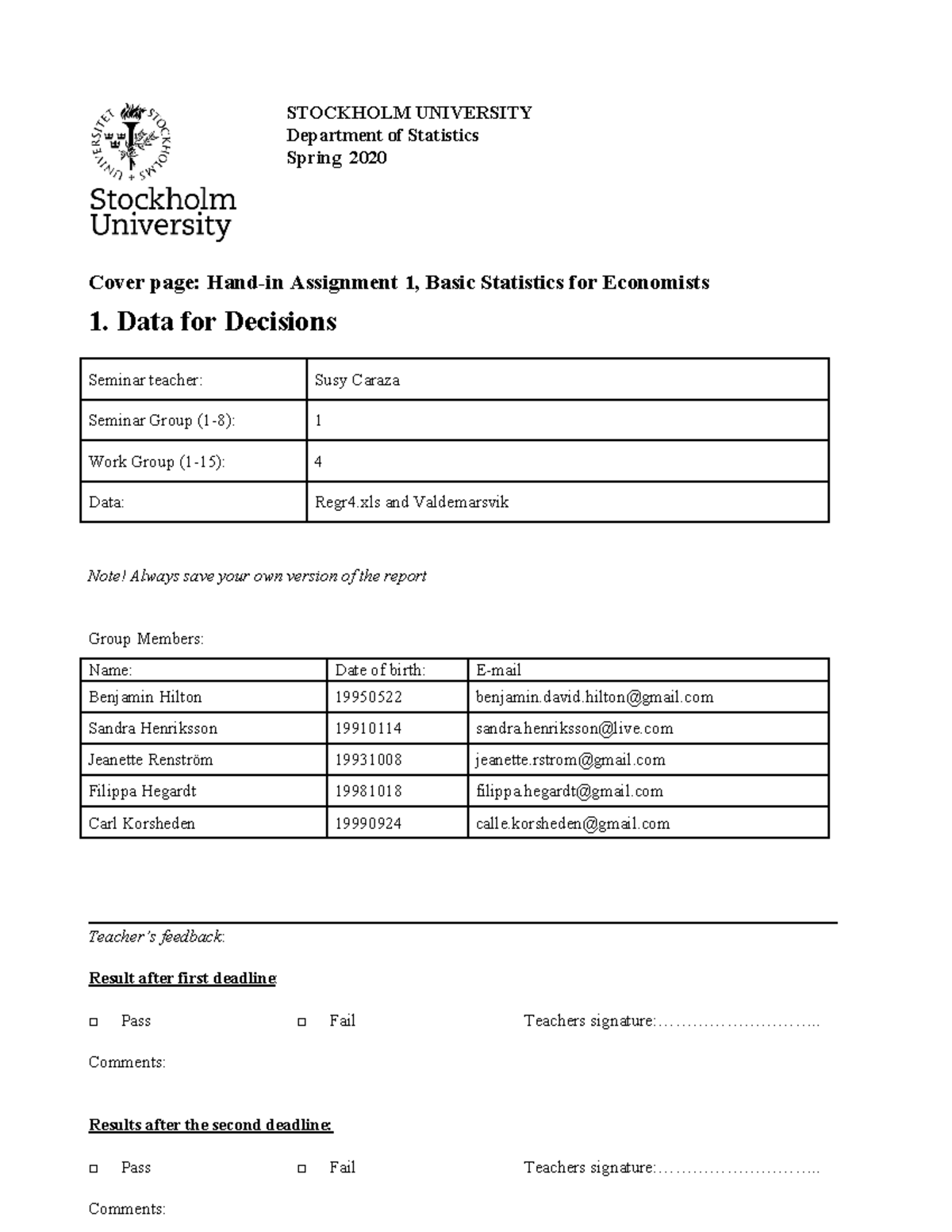 contoh assignment statistics