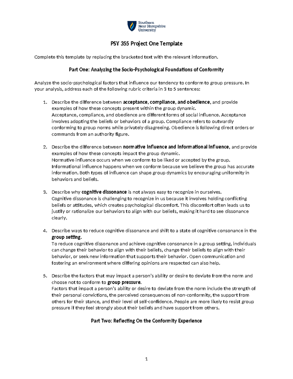 PSY 355 Project One done - PSY 355 Project One Template Complete this ...