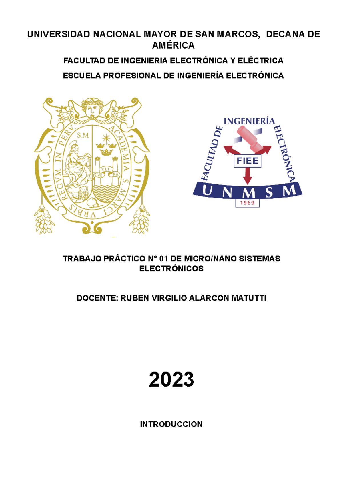 Informe N° 01 De Micro Y Nano Sistemas Electronicos Modificado