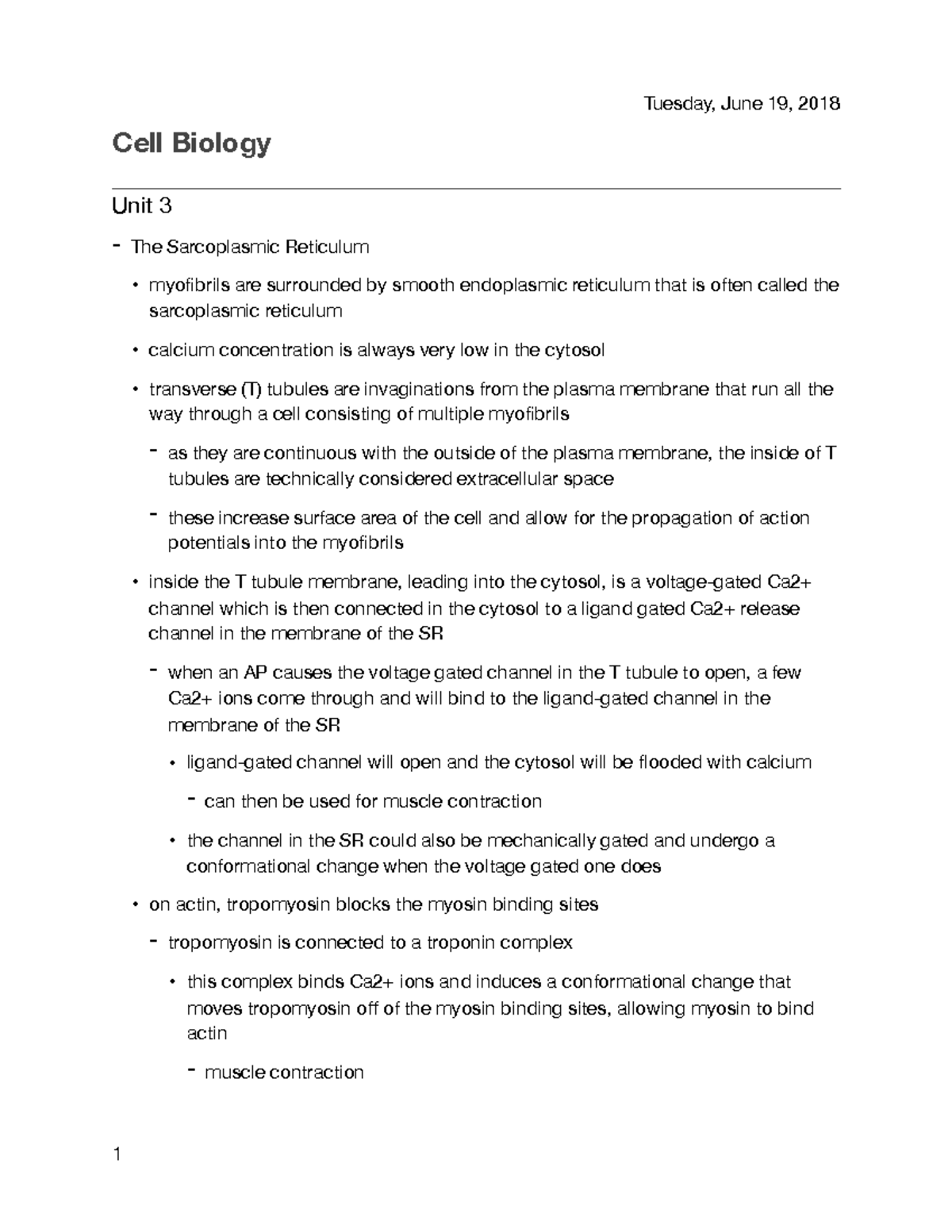 Cell bio unit 3 summary - Tuesday, June 19, 2018 Cell Biology Unit 3 ...