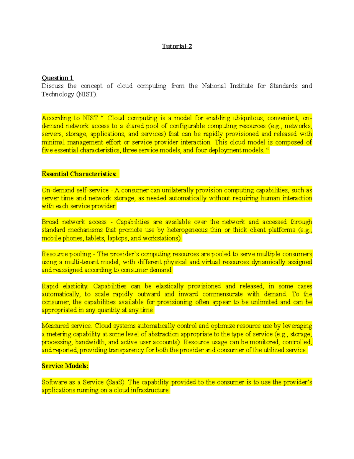 Tutorial 2 Cloud Computing Application System Studocu