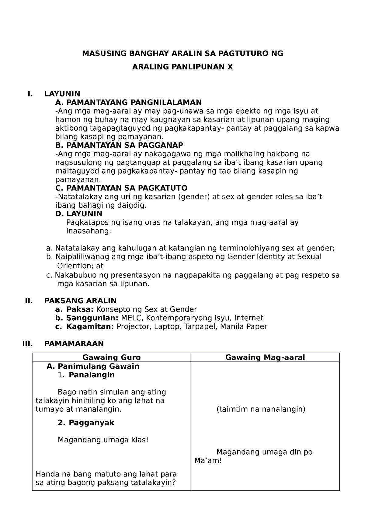 Demo Lesson Plan Araling Panlipunan Masusing Banghay Aralin Sa Pagtuturo Ng Araling 9927