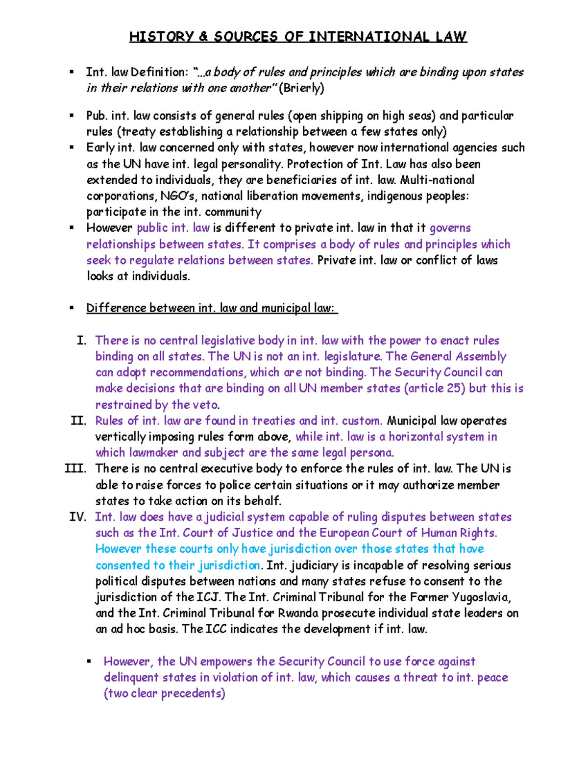 01)History Sources - Lecture notes on international law 2022 - HISTORY ...