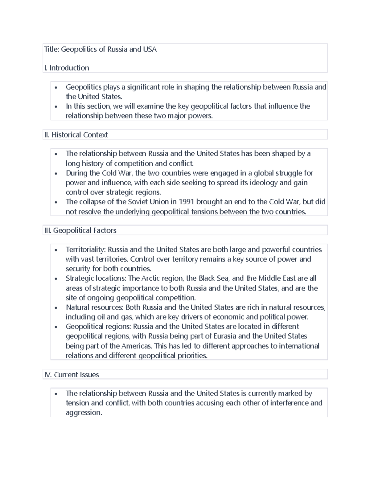 Russia and U.S Geopolitics - Title: Geopolitics of Russia and USA I ...