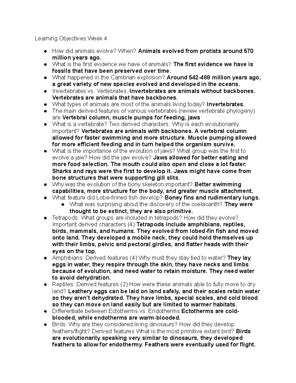Learning Objectives Week 4 - What is the first evidence we have of ...