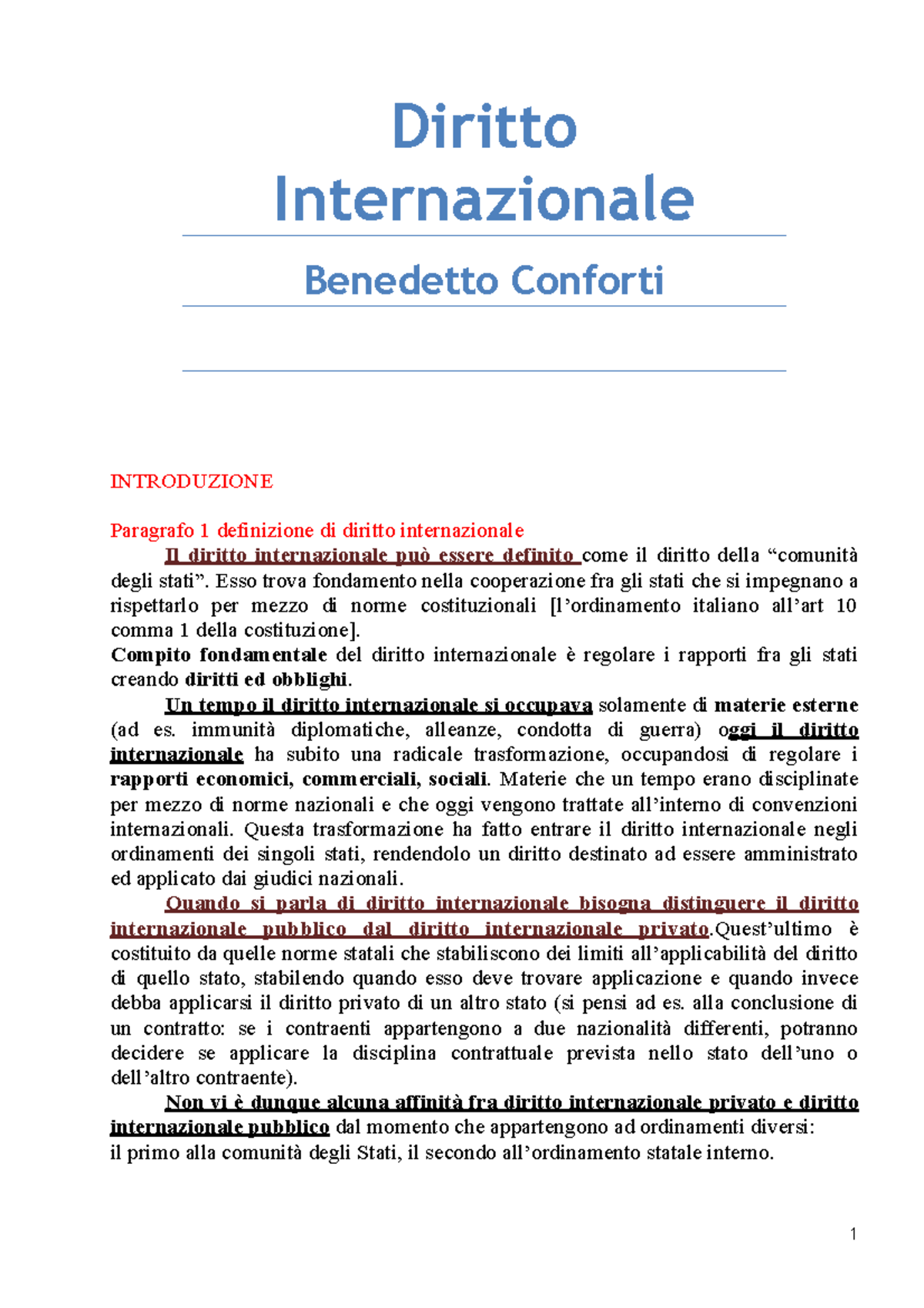 Riassunto Conforti (184ppg) - Diritto Internazionale Benedetto Conforti ...