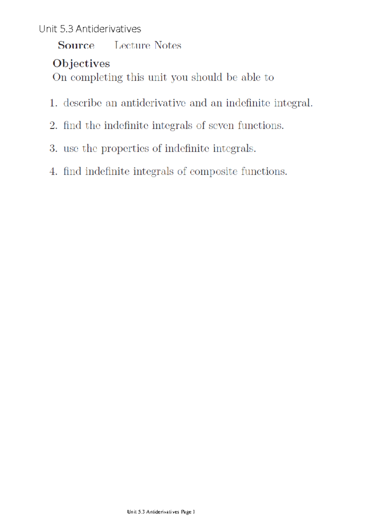 Unit 5.3 Antiderivatives with annotation - WTW 134 - Unit 5 ...
