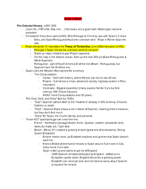 Hist 1301 Lecture Notes for Exam 3 - Google Docs - Exam 3 = final ...