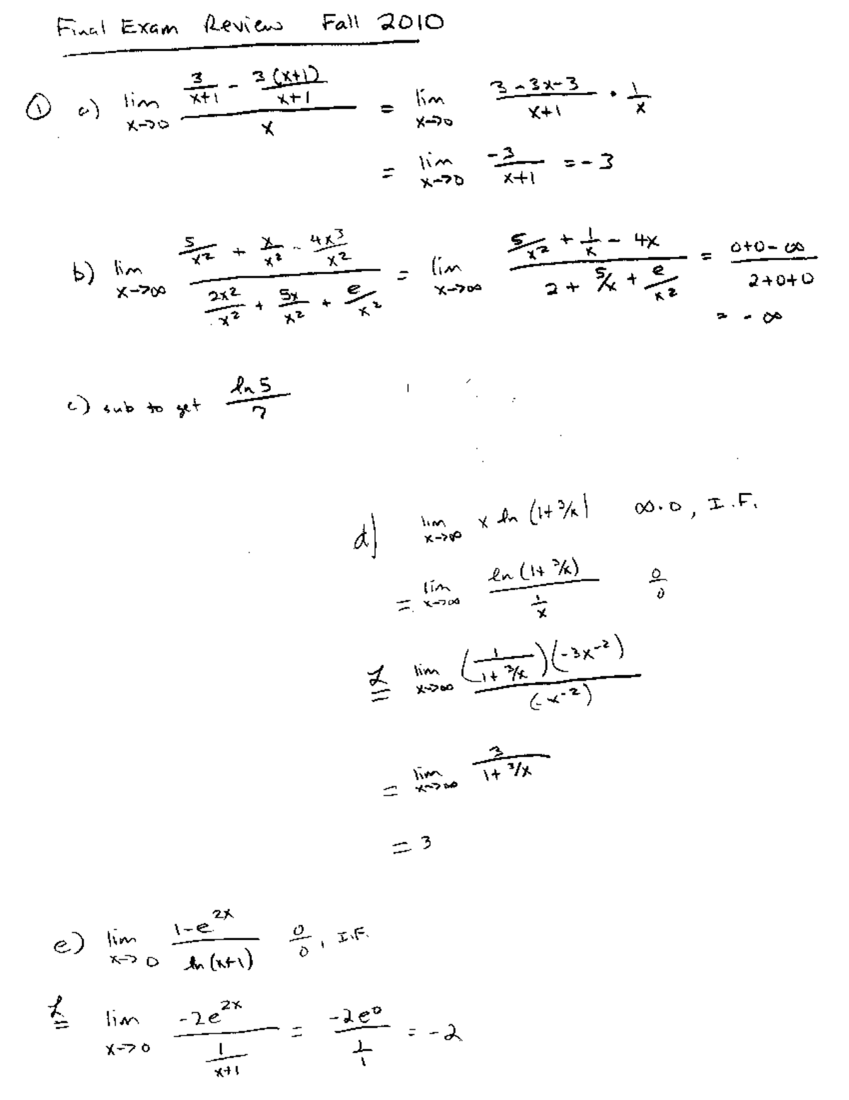 Final review solutions - 1060 - RACJ Exam (Levq Ow) CZCMO fs a W W X 1 ...