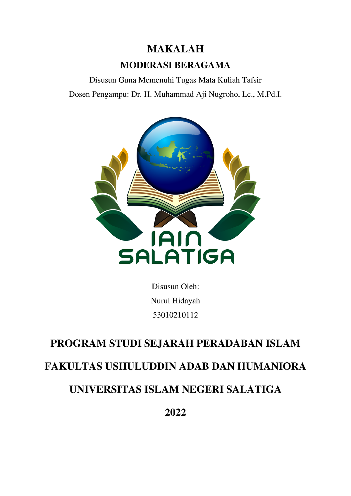 Moderasi Beragama Nurul Hidayah 53010210112 - MAKALAH MODERASI BERAGAMA ...