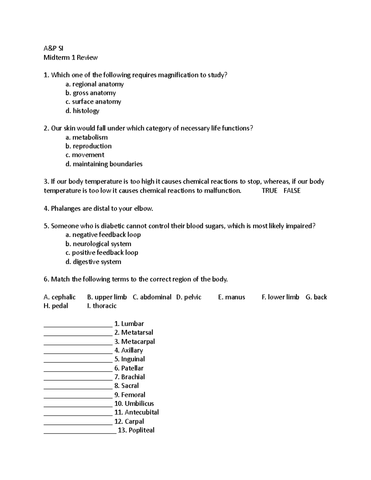SI Midterm 1 Practice Questions (Student Copy)[69] - A&P SI Midterm 1 ...