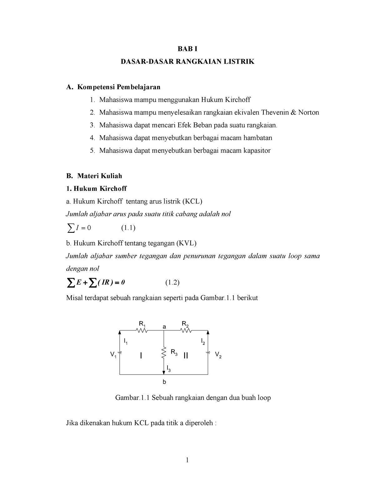 BAB I Dasar- Dasar Rangkaian Listrik - BAB I DASAR-DASAR RANGKAIAN ...