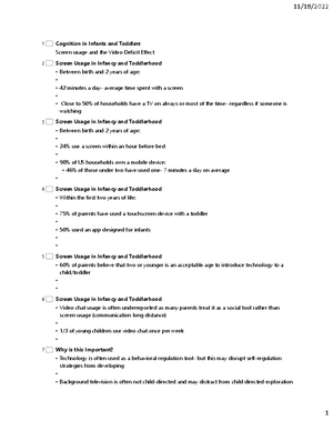 Cognitive development in infants and children notes - COGNITIVE ...