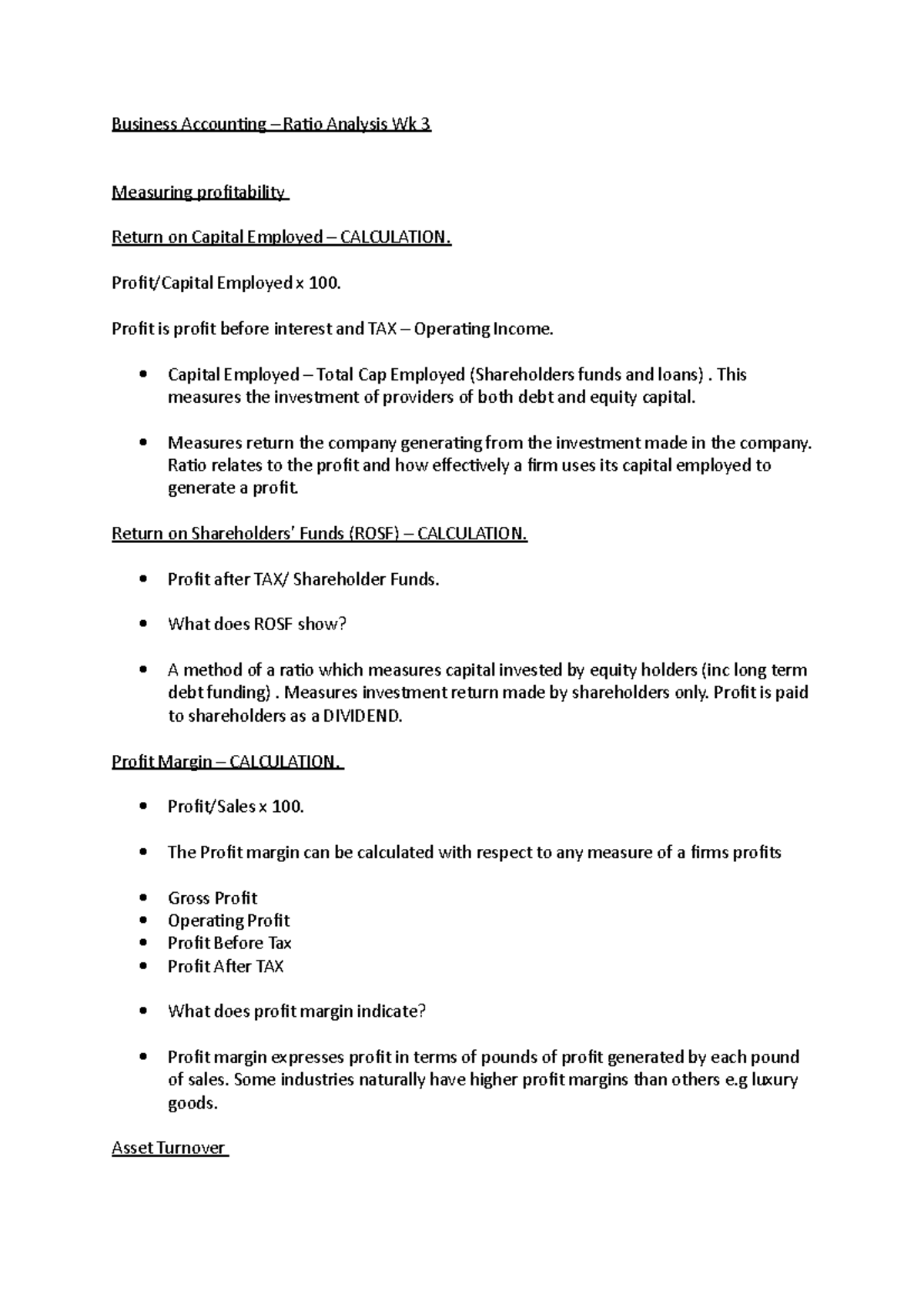 Business Accounting - 3 - Business Accounting – Ratio Analysis Wk 3 ...