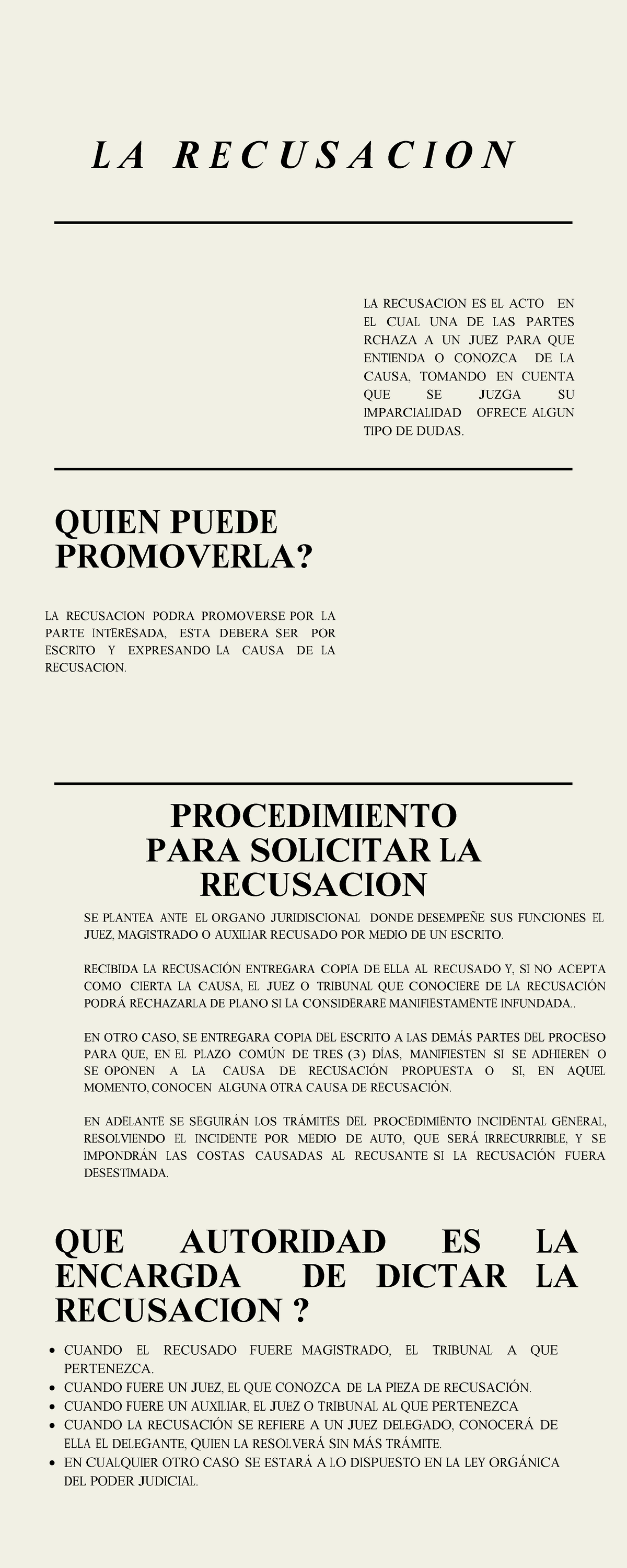 Infografía Recusacion - L A R E C U S A C I O N LA RE C U SA C ION ES ...