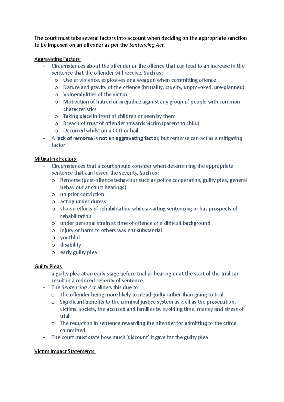 1.12 sentencing factors - The court must take several factors into ...