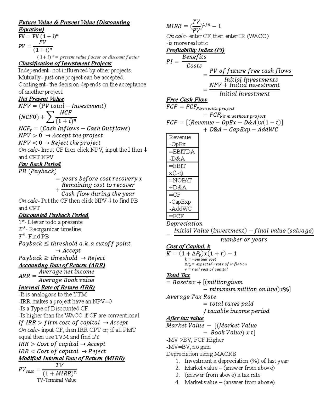 formula-sheet-finance-test-3-future-value-present-value