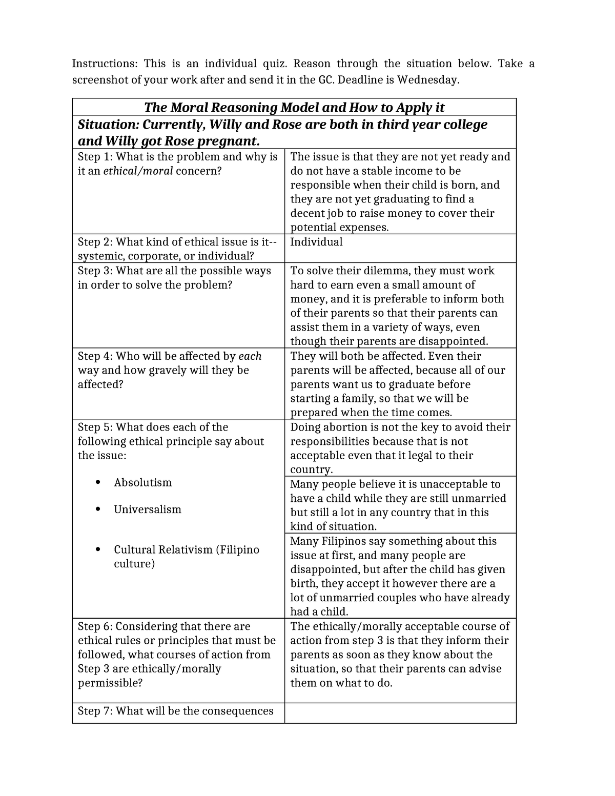 The-moral-reasoning-model ethics act - The Moral Reasoning Model and ...