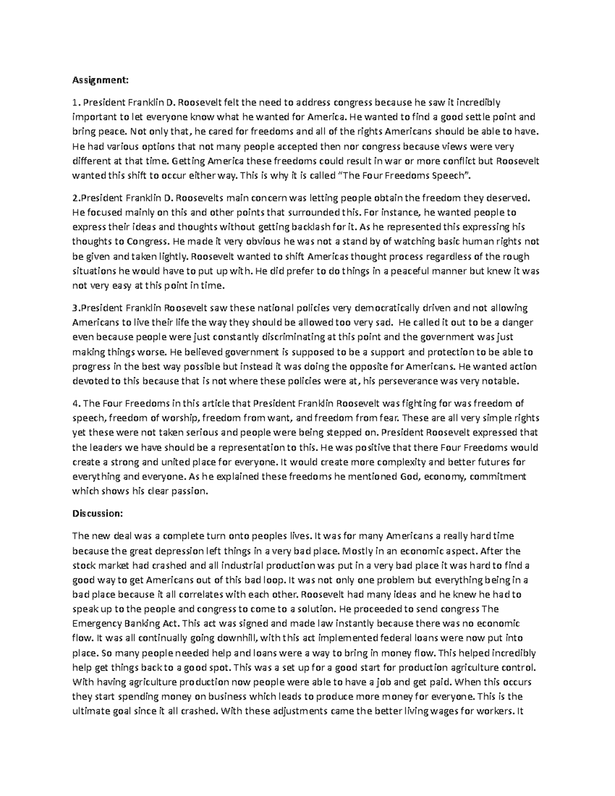 Assignment (Auto Recovered) - Assignment: President Franklin D ...