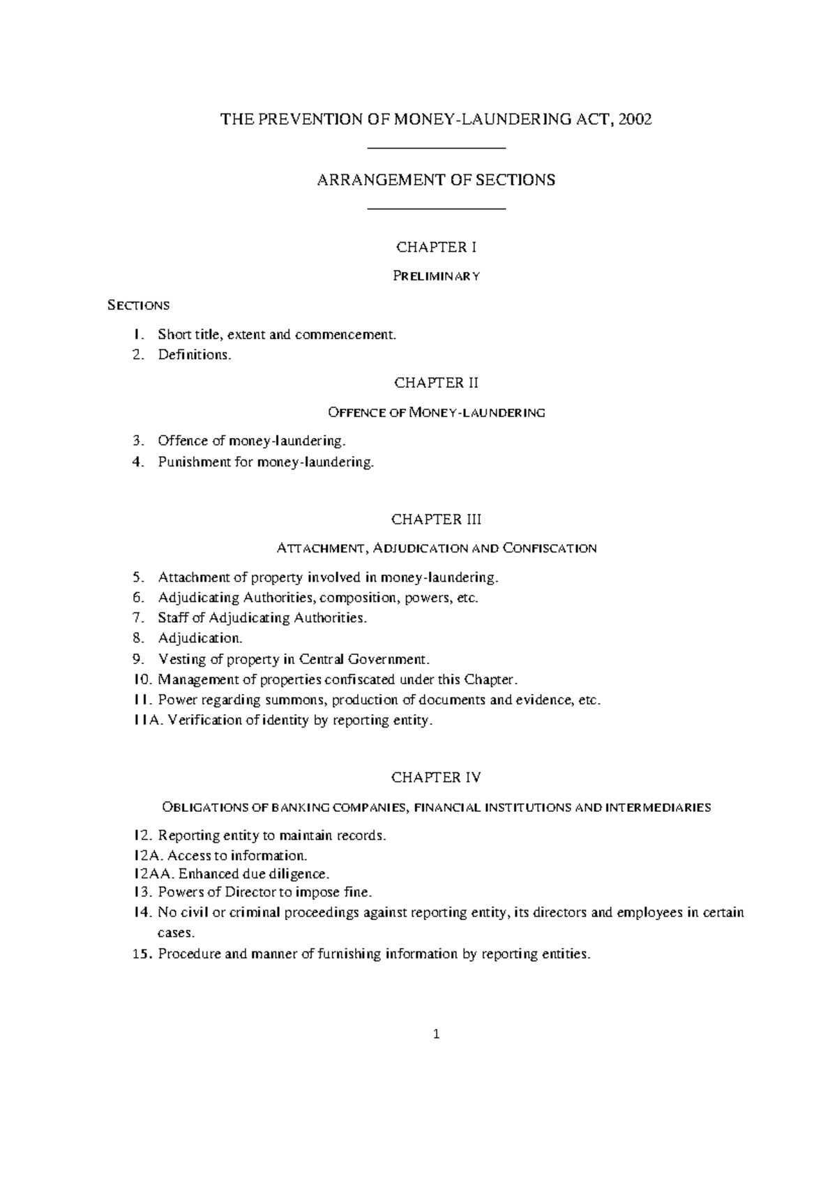 THE Prevention OF Money Laundering ACT, 2002 - THE PREVENTION OF MONEY ...