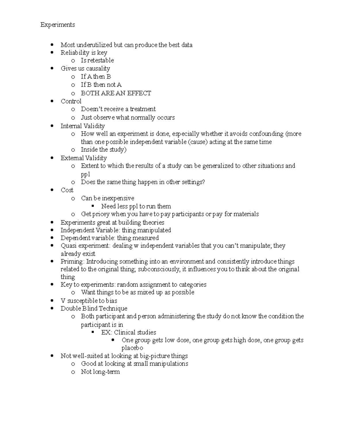 10 Experiments - Lecture notes 3 - Experiments Most underutilized but ...
