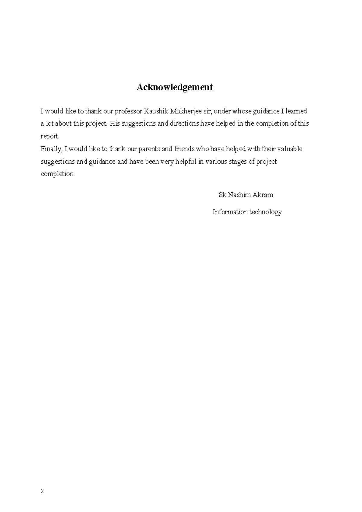 CA2-Reports on Compiler Design Topics 67 - Acknowledgement I would like ...