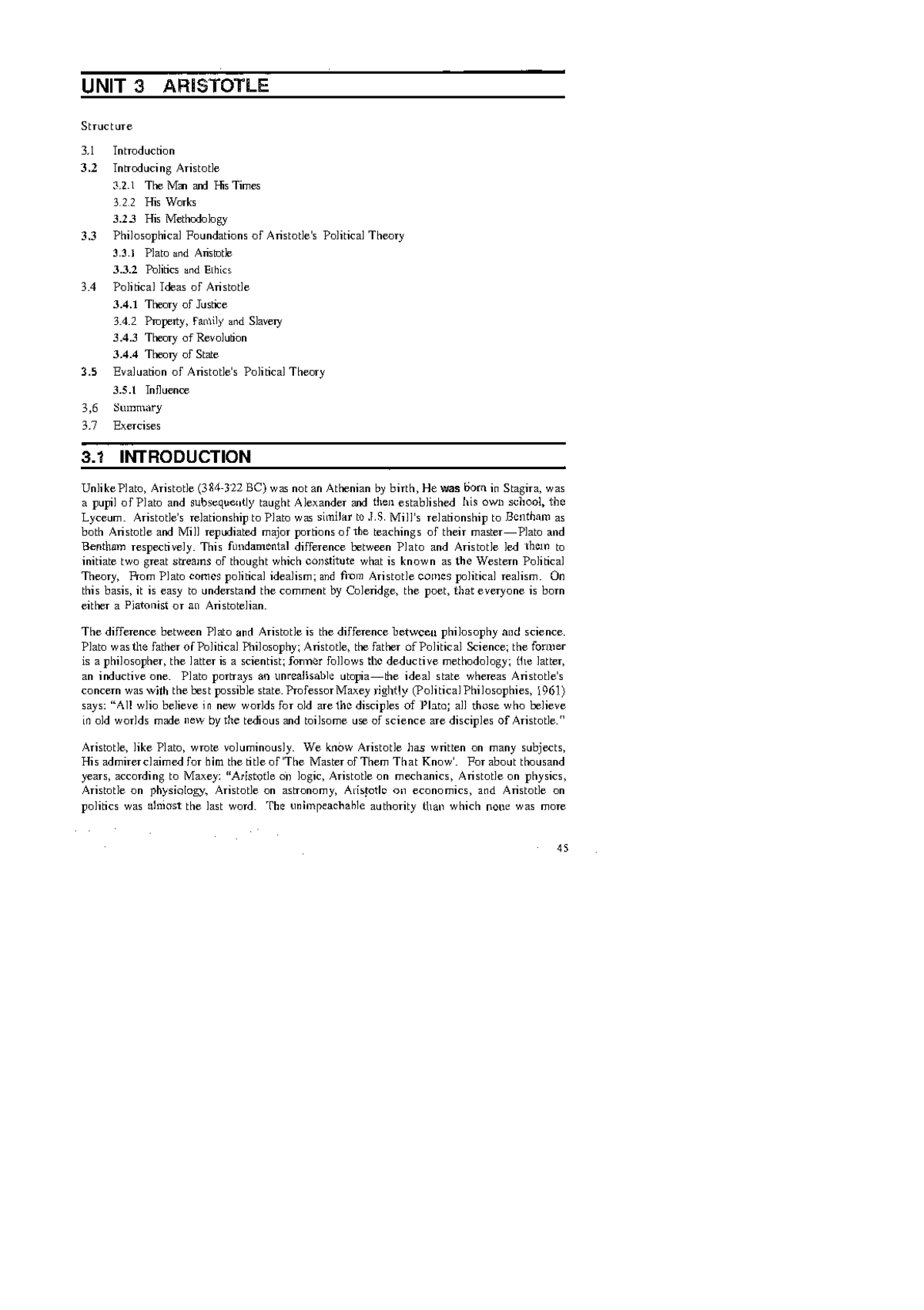 Aristotle egyankosh detailed description of aristotle UNIT 3 ARISTQ