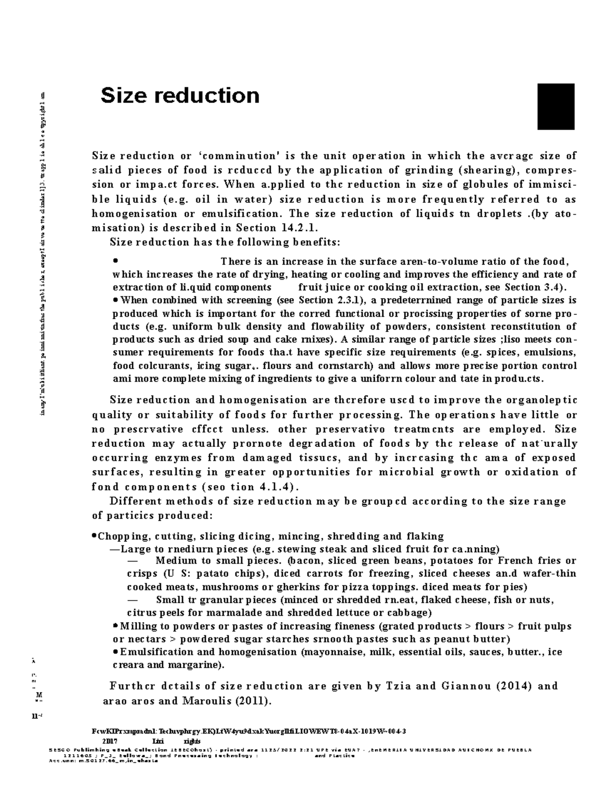 Food Processing Technology Principles and Practice Size reduction