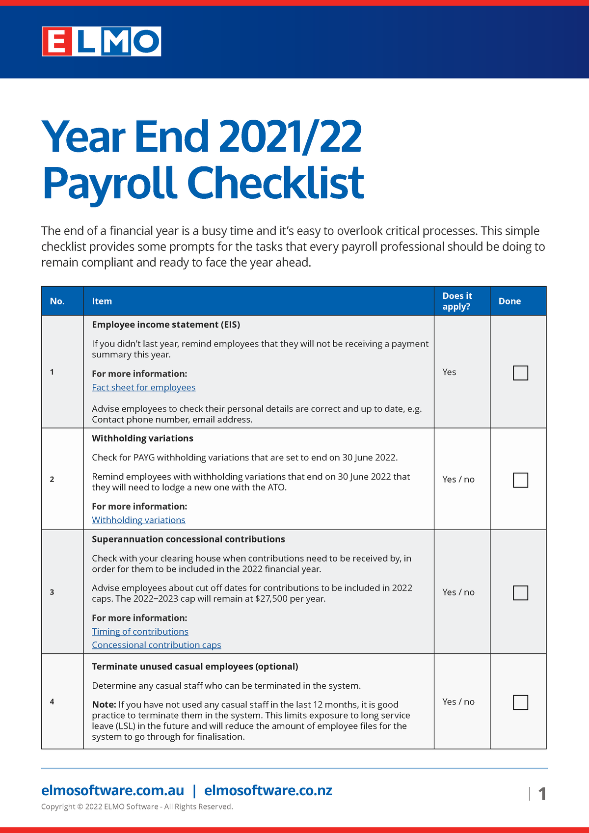 End Of Financial Year 2021-22 Payroll Checklist - Year End 2021 ...