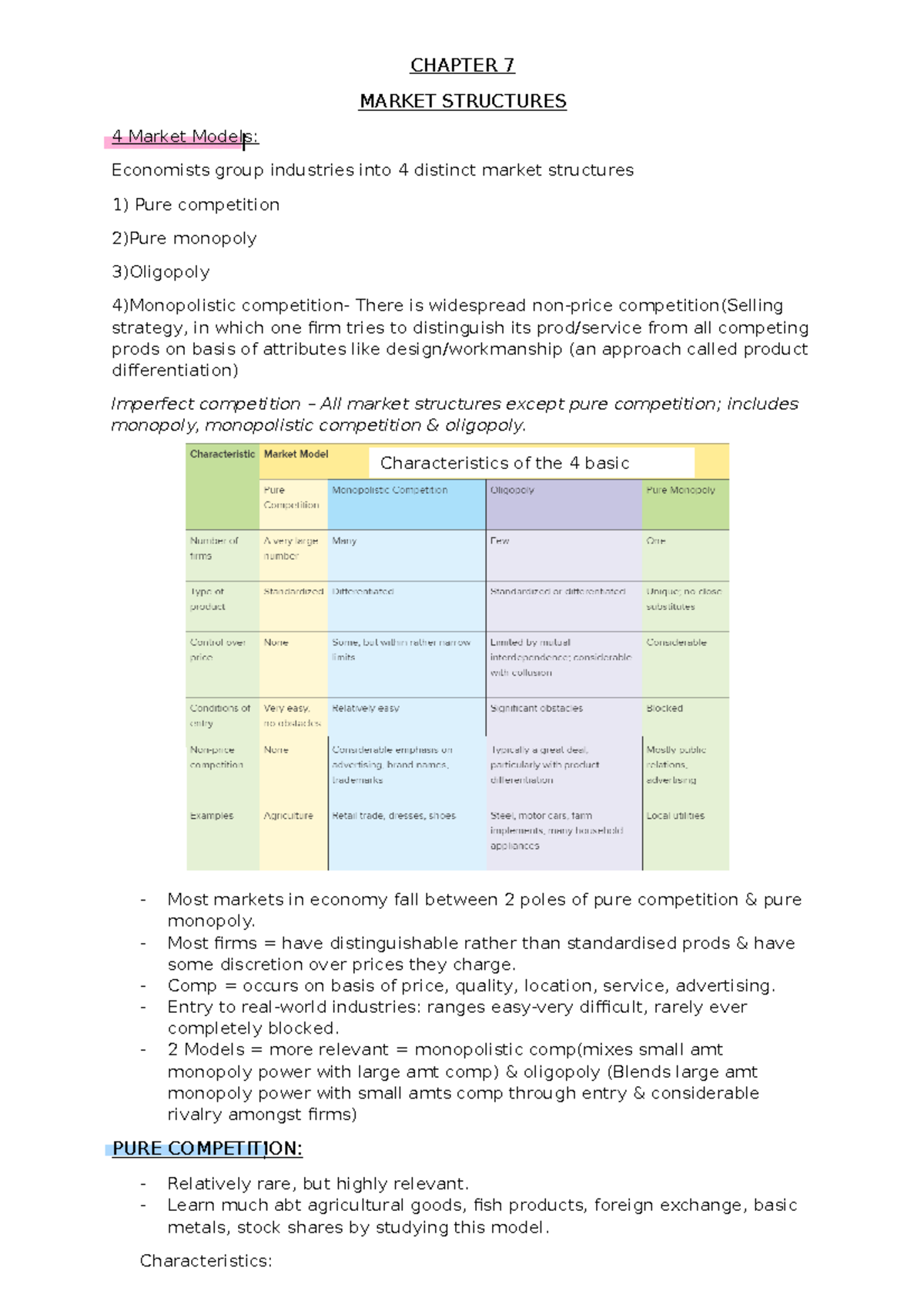 EKN110 Chapter 7- Notes Summary Using Textbook - CHAPTER 7 MARKET ...