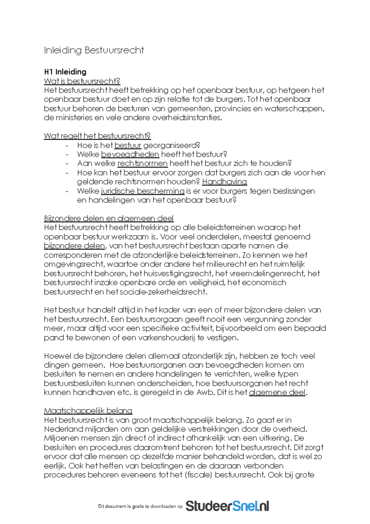 Samenvatting Bestuursrecht: Compleet - Inleiding Bestuursrecht H1 ...