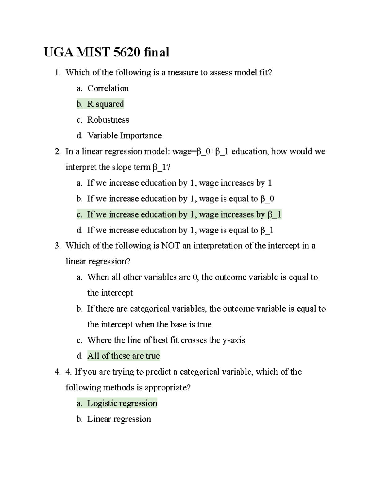 UGA MIST 5620 final MIST 5620 UGA Studocu