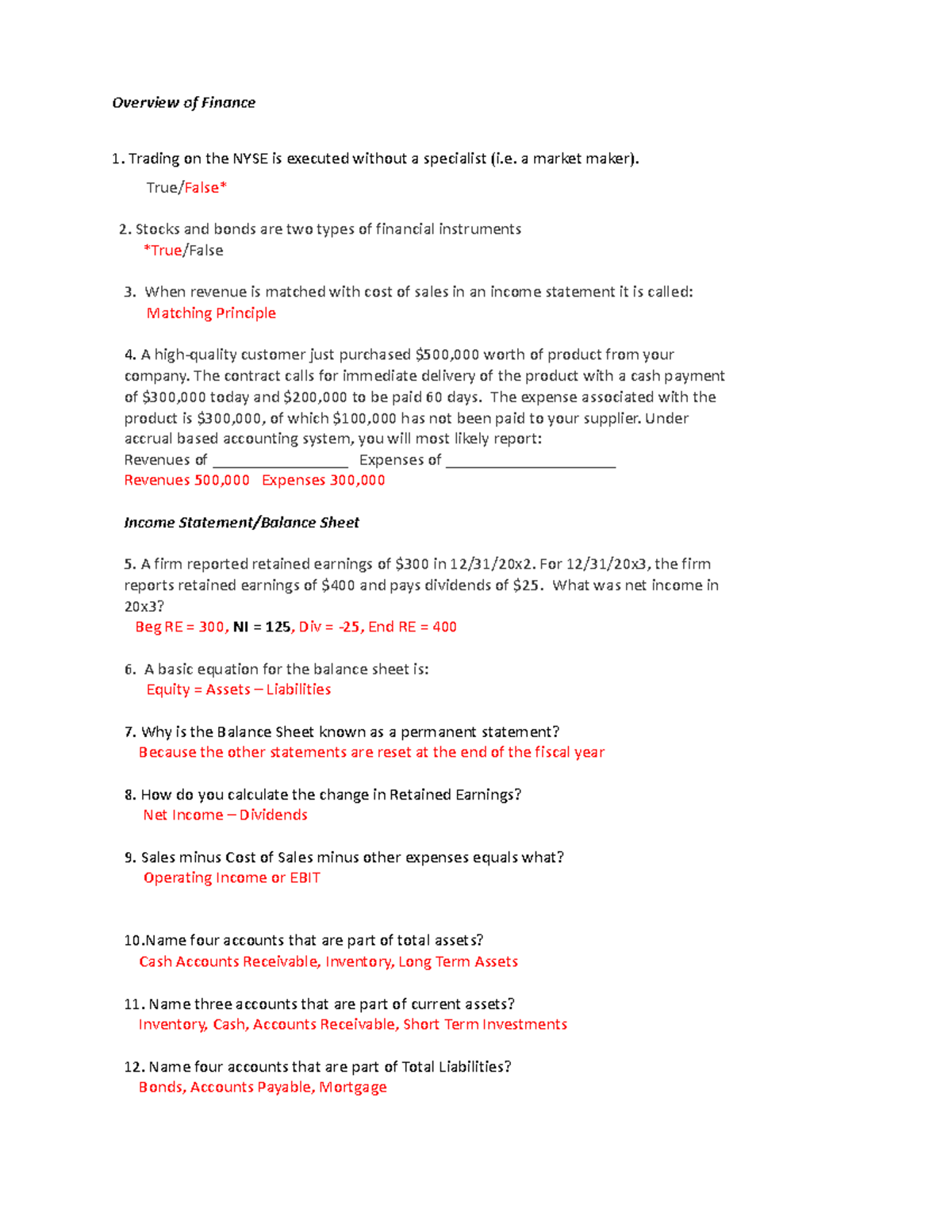 C214 Practice Questions Answer Key - Overview Of Finance 1. Trading On ...