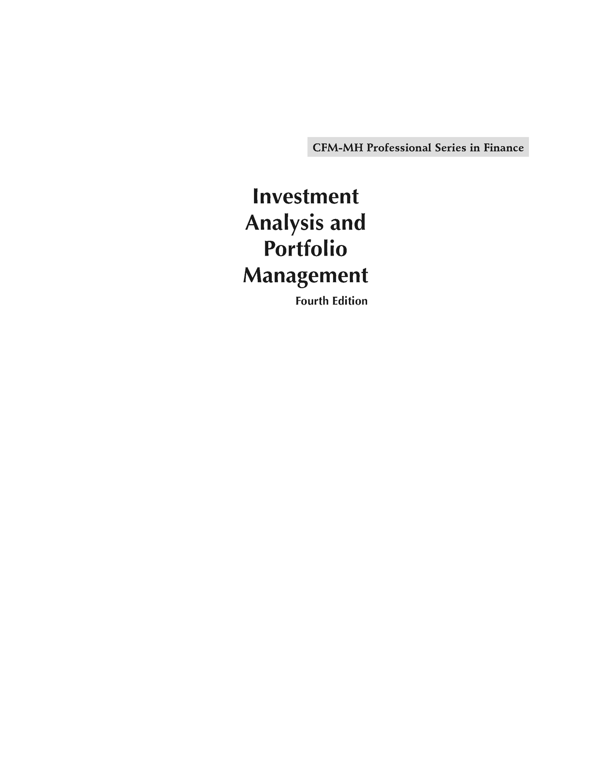 case study on investment analysis and portfolio management