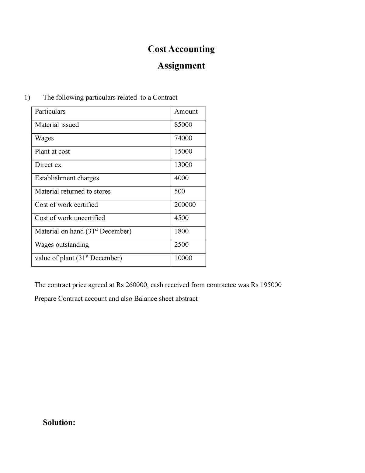 cost assignment adalah