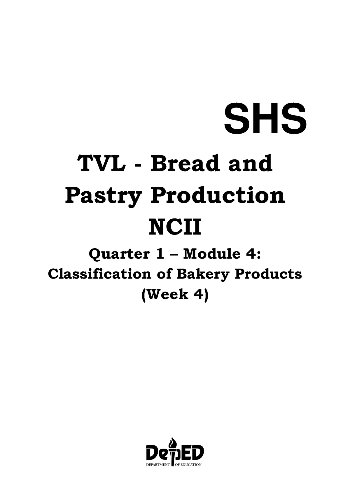 TVL-BPP Q1M4 - Module 4 Quarter 1 Bread And Pastry - SHS TVL - Bread ...