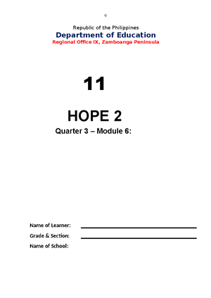 Q4-LAS3 - ENRICHMENT ACTIVITY IN SCIENCE 9 QUARTER 4 ― MODULE 3: Week 3 ...