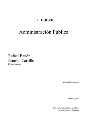 Tamayo Saez (1997) - La nueva Administración Pública Rafael - Studocu