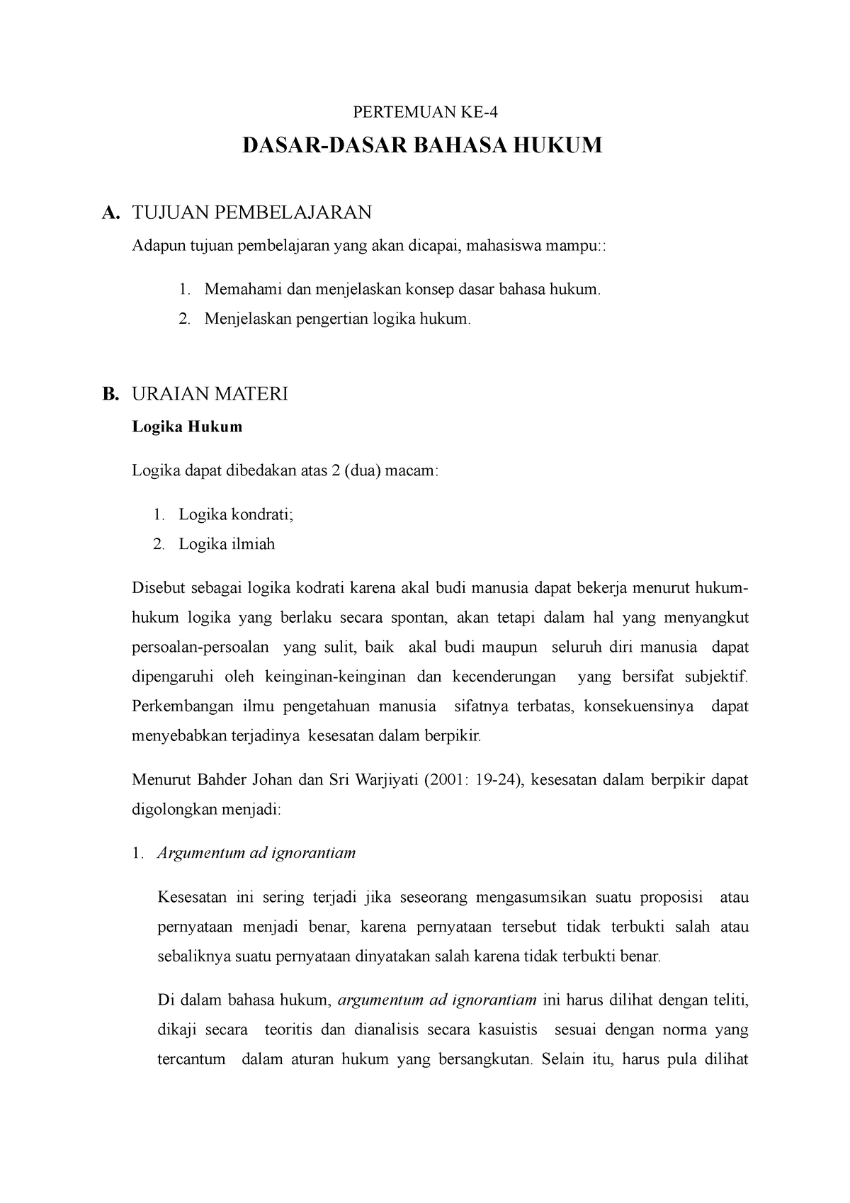 Hukum Pertemuan KE-4 (Dasar-dasar Hukum) - PERTEMUAN KE- DASAR-DASAR ...