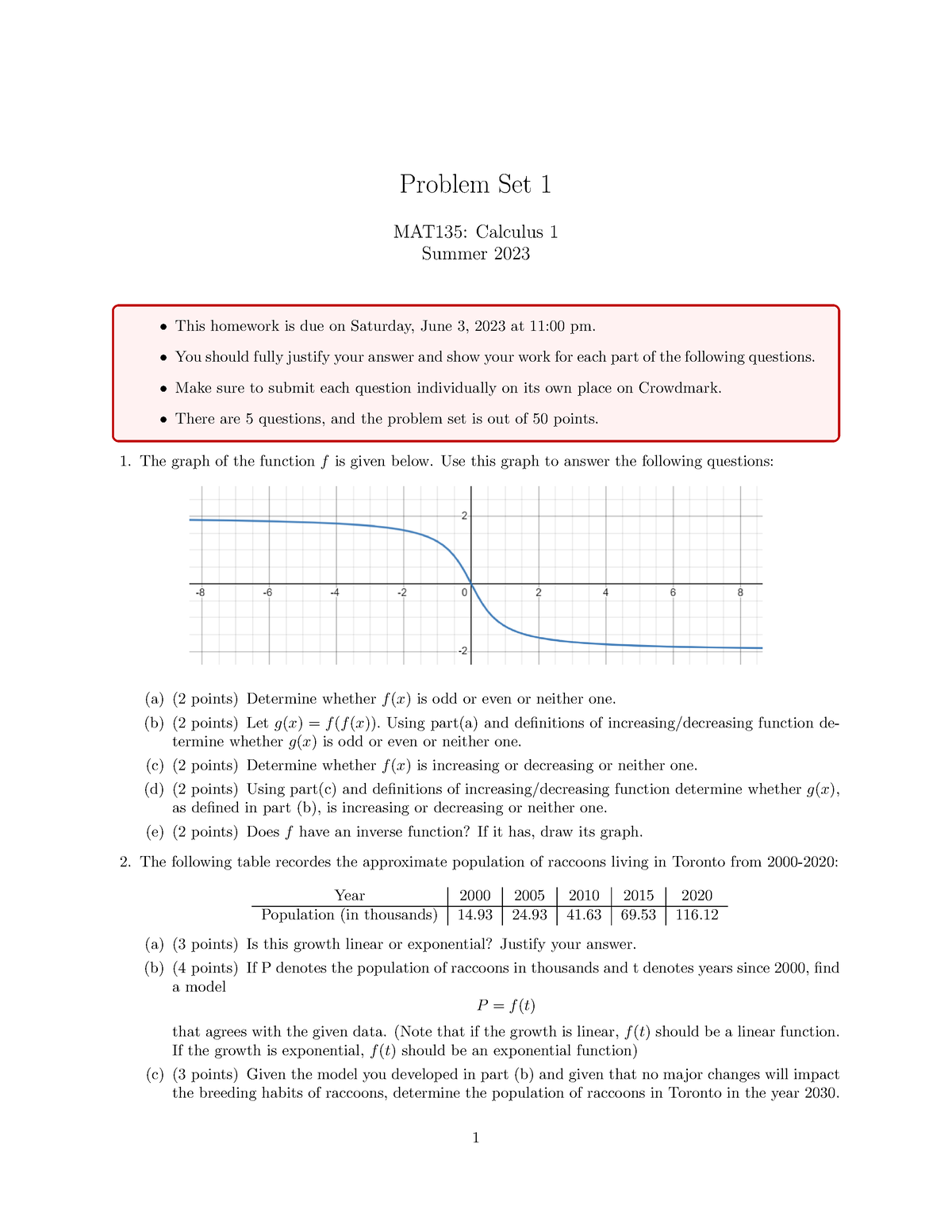 Mat135 Problem Set 1 - PSET 1 - Problem Set 1 MAT135: Calculus 1 Summer  2023 This homework is due on - Studocu